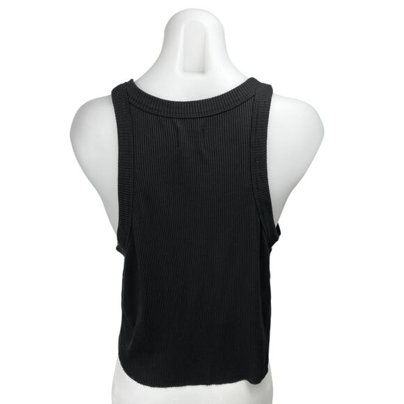 WSLY Women's Black Ribbed Knit Stretch Sleeveless Basic Casual Tank Top Size 2X - Picture 2 of 4